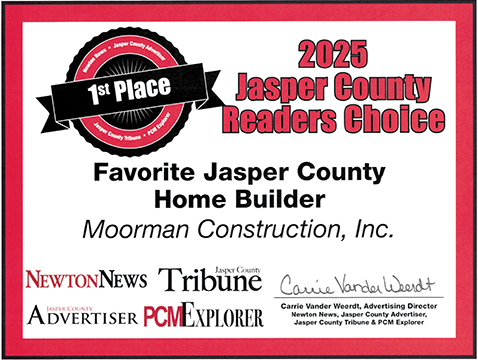 1st Place Jasper County Readers Choice Award 2025